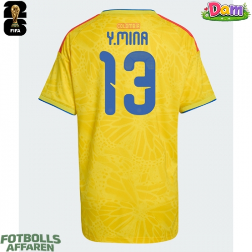 Colombia Yerry Mina #13 Hemmatröja Kvinnor VM 2026 Kortärmad